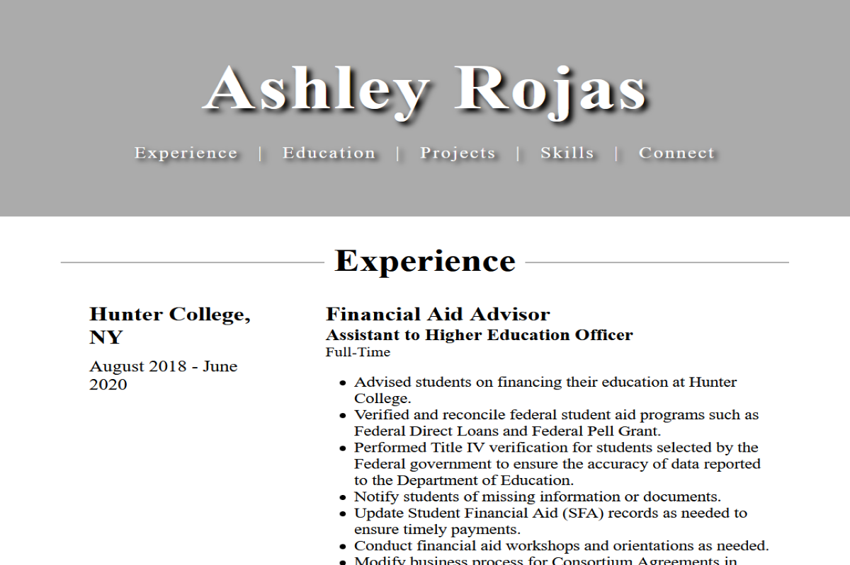 Ashley Rojas Resume
